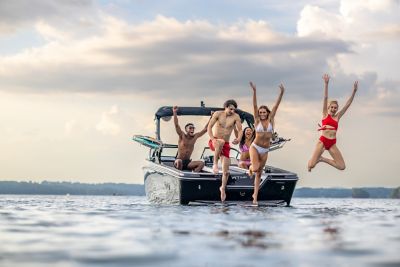 people jumping off the back of the WTSurf