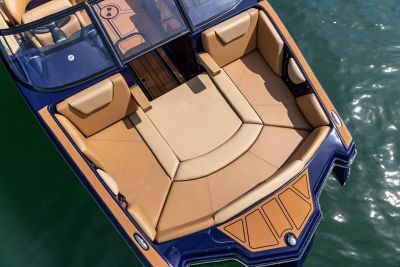  overhead view of bow seating on a WT-2DC wake boat