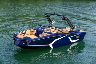  wide view of a navy WT-2DC wake boat