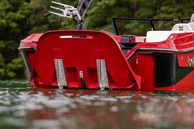  rear view of swim platform raised on the H20 wake boat