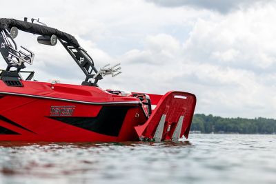  swim platform raised on the H20 wake boat
