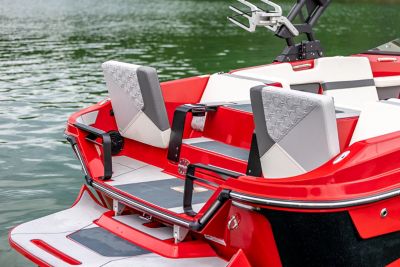  rear seats flipped up on the H20 wake boat