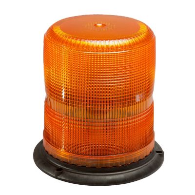 LED beacon, medium profile, amber lens with a black base, designed for visibility and safety, suitable for Class II applications.