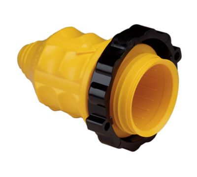 Yellow connector cover with black EL ring for Park Power Package, suitable for 20A/30 Amp connections.