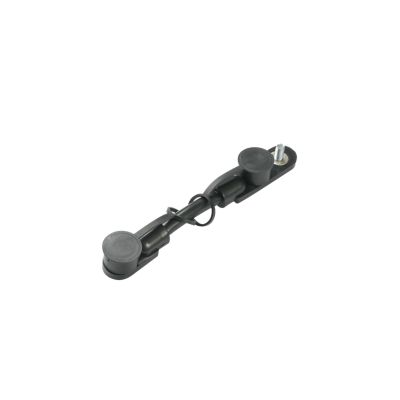 Black overmolded battery cable assembly with dual connectors, designed for efficient power distribution between batteries.