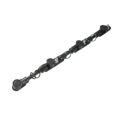 Black overmolded battery cable assembly with four connectors, designed for durable and efficient connectivity.