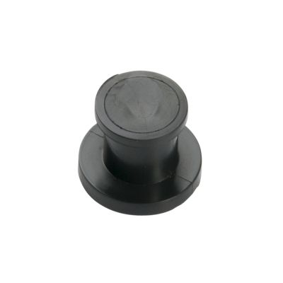 Black protective stud cap with rounded top, designed for versatile applications and durability.