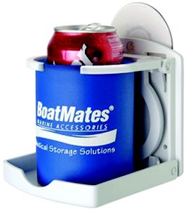 BoatMates 21702 Folding Drink Holder, White, 2/pk