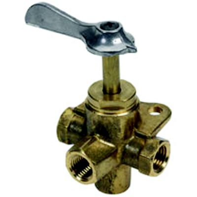 VALVE- 4-WAY BRASS 1/4IN FNPT