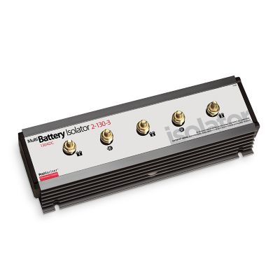 ProMariner battery isolator with connectors for two alternators and three batteries, designed for efficient power management.