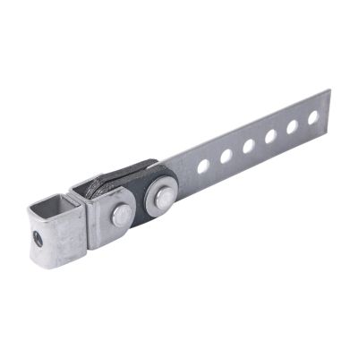 Heavy-duty exhaust hanger with 360-degree swiveler design, showcasing durable metal construction and adaptable features.