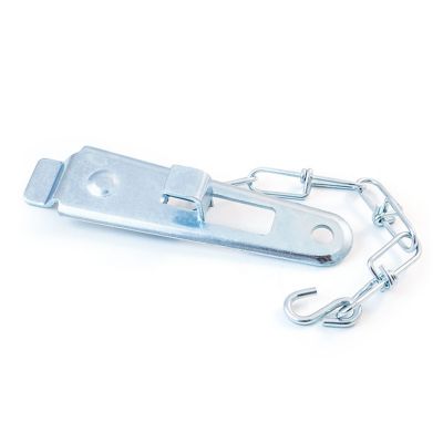 Dummy gladhand with attached chain, stamped metal design, non-vented, ideal for improved trailer brake connections.