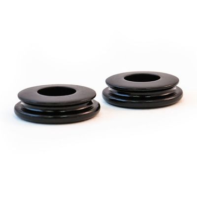 Black Poly Gladhand Seals by Tramec Sloan, featuring durable circular design and sleek finish for optimal air brake connections.