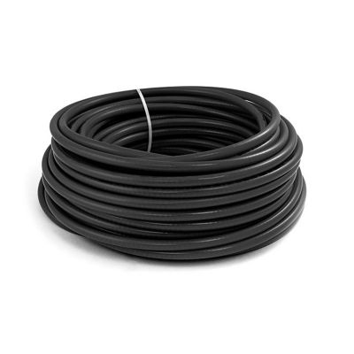 Coiled black nylon air brake tubing, ideal for automotive applications. Durable and flexible design for efficient use.