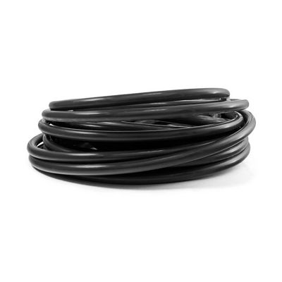 Black nylon air brake tubing coiled neatly, showcasing durable construction and smooth finish. Ideal for vehicle brake systems.