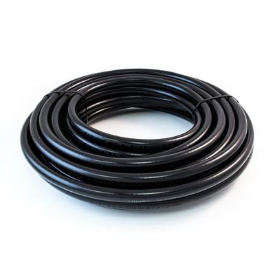 Black nylon air brake tubing coiled neatly, showcasing durable and flexible design for efficient performance.