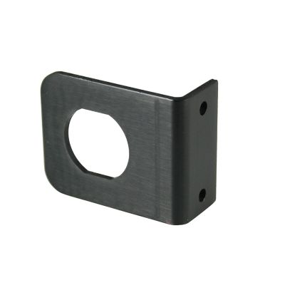 Black SeaLink receptacle mounting bracket with a curved edge and central circular cutout.