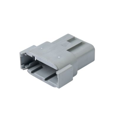 Gray Amphenol ATM04-12PA connector, showcasing a 12-way receptacle design and durable construction.
