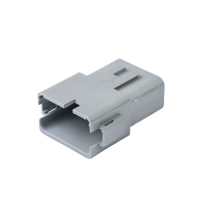 Gray Amphenol AT04-12PA connector, a 12-way receptacle for secure electrical connections.