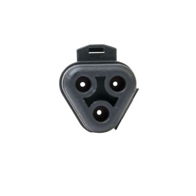 AT Series 3-way receptacle with strain relief showcases socket design for secure electrical connections.