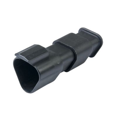 Black Amphenol AT 3-way connector with strain relief, featuring a sleek and durable design.