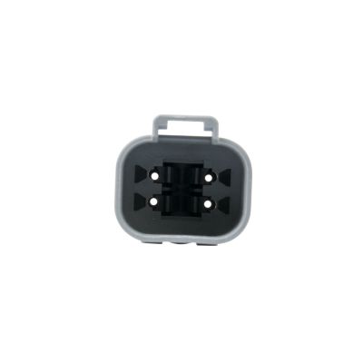 AT Series 4-way receptacle housing, featuring a durable, gray design with a secure connector layout.