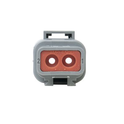 Two-way ATP Series Receptacle with a red and gray design, featuring numbered slots for secure electrical connections.