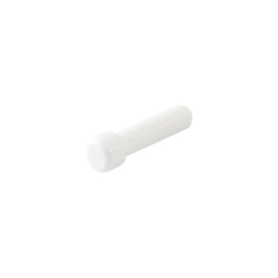 White Amphenol AT sealing plug, size 16, with a cylindrical shape and flat top for secure sealing and connection.