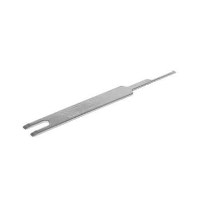 Silver Amphenol ATRT-100 A Series Removal Tool, featuring a sleek, flat design with engraved text and dual-ended tips.