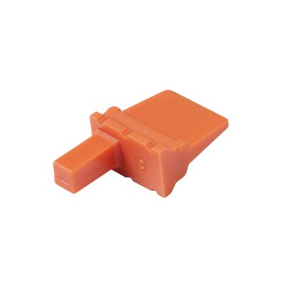 Orange Amphenol AWM-6P ATM 6-way receptacle wedge, designed for secure electrical connections.