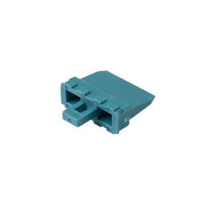 Blue Amphenol AW8P AT 8-way receptacle wedge with two openings, designed for secure and reliable electrical connections.