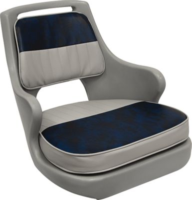 Wise 8WD0153660 Freshwater Bucket Seat W/Cushions, Gray/Navy - Gray Shell