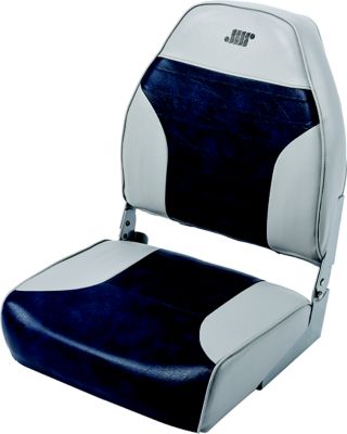 HIGH BACK SEAT GREY/NAVY PLASTIC FRAME W/O SWIVEL