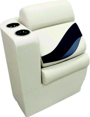 Wise BM13006L986 Premier Pontoon Furniture Lean Back Recliner, Left Radius, Platinum/Navy/Cobalt