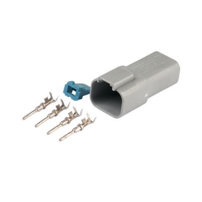 Amphenol AT Connector Kit 4-Way Receptacle with terminals, showcasing durable build and components.