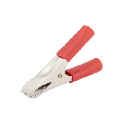 Red Pigmy Clip with copper finish and red handles, designed for 50 Amp applications. Ideal for automotive and electrical use.
