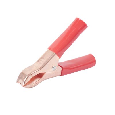 Red Pigmy Clip with copper finish and red handles, designed for 50 Amp applications. Ideal for automotive and electrical use.