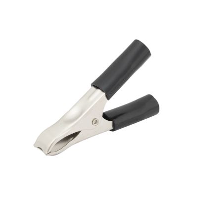 Black Pigmy Clip with insulated handles, designed for a 50 Amp capacity, ideal for heavy-duty electrical connections.