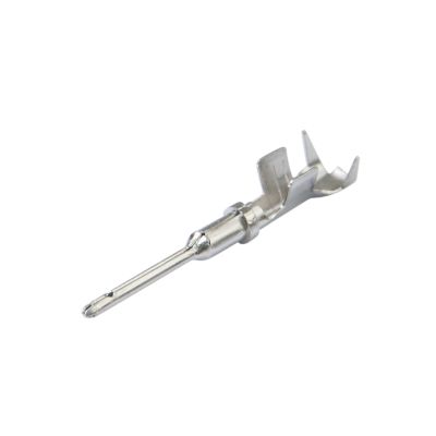 Amphenol ATM Series Pin Contact, metallic finish, detailed design, suitable for electrical connections, isolated on white background.