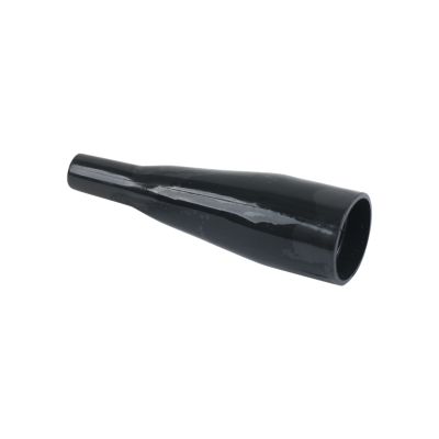 Black insulator designed for 25-amp applications, featuring a sleek, tapered shape for cord protection and durability.