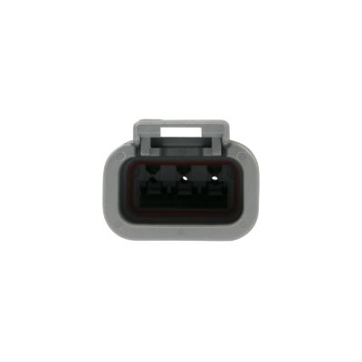 DEUTSCH DTM Series 3-Way Receptacle showcasing a durable gray housing and three connectors for secure electrical connections.
