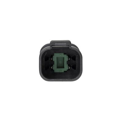 Deutsch DT Series Bussed Receptacle with one 4-pin configuration, highlighting a robust, compact design for connectivity.