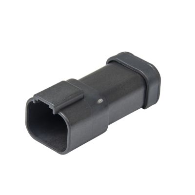 Deutsch DT04-4P-EP13 connector, 4-way receptacle with nickel contacts, featuring a robust black exterior.
