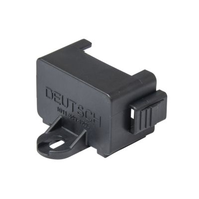 Deutsch DT Series Dustcap for 12-Way Plug, featuring durable material and secure latch for effective environmental protection.