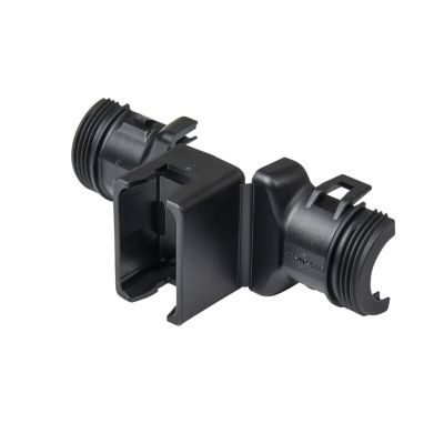 Deutsch DT Series 12-way plug backshells, 180-degree design, showcasing durable black construction and connectivity features.