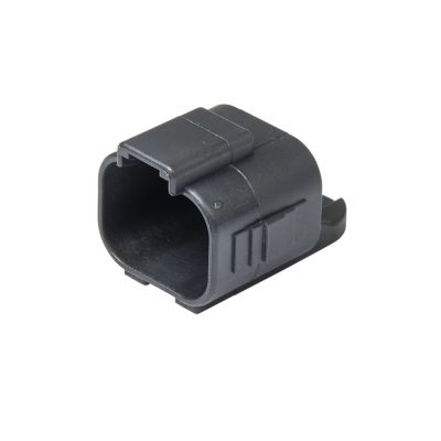 Black thermoplastic dust cap for 4-way plug, featuring a compact, durable design.