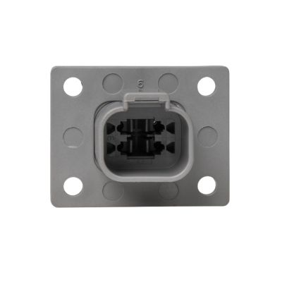 Deutsch DT Series flange mount receptacle with gasket, featuring a 4-way design and durable construction for secure connections.