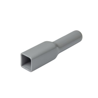 Gray Deutsch DT2P-BT boot for 2-way receptacle, featuring a sleek, cylindrical design with a rectangular opening.