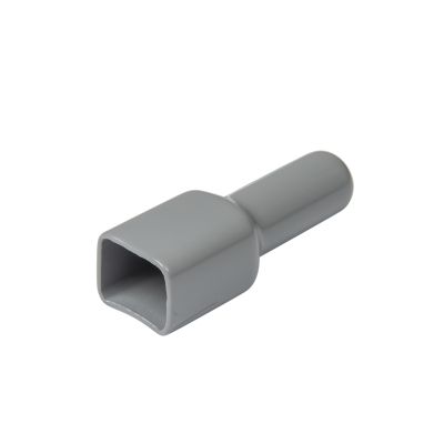 Gray Deutsch DT4P-BT boot for 4-way receptacle, featuring a tubular design and a smooth finish.