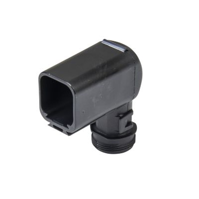 Deutsch DT backshell for 6-way receptacle, featuring a black 90-degree design. Ideal for secure electrical connections.